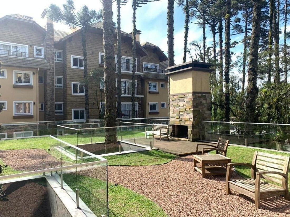 103/3 Apto Com Piscina Aquecida Gramado Exterior foto